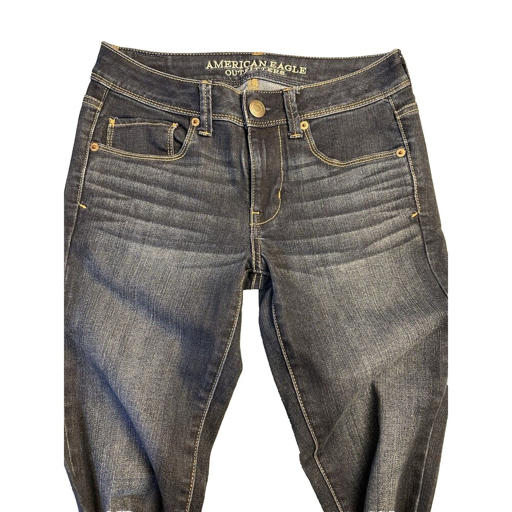 American Eagle Vintage Skinny Jeans Women's Super Stretch Dark Wash Size 2 Short